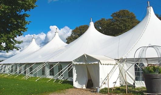 high-quality portable toilets stationed at a wedding, meeting the needs of guests throughout the outdoor reception in Surfside